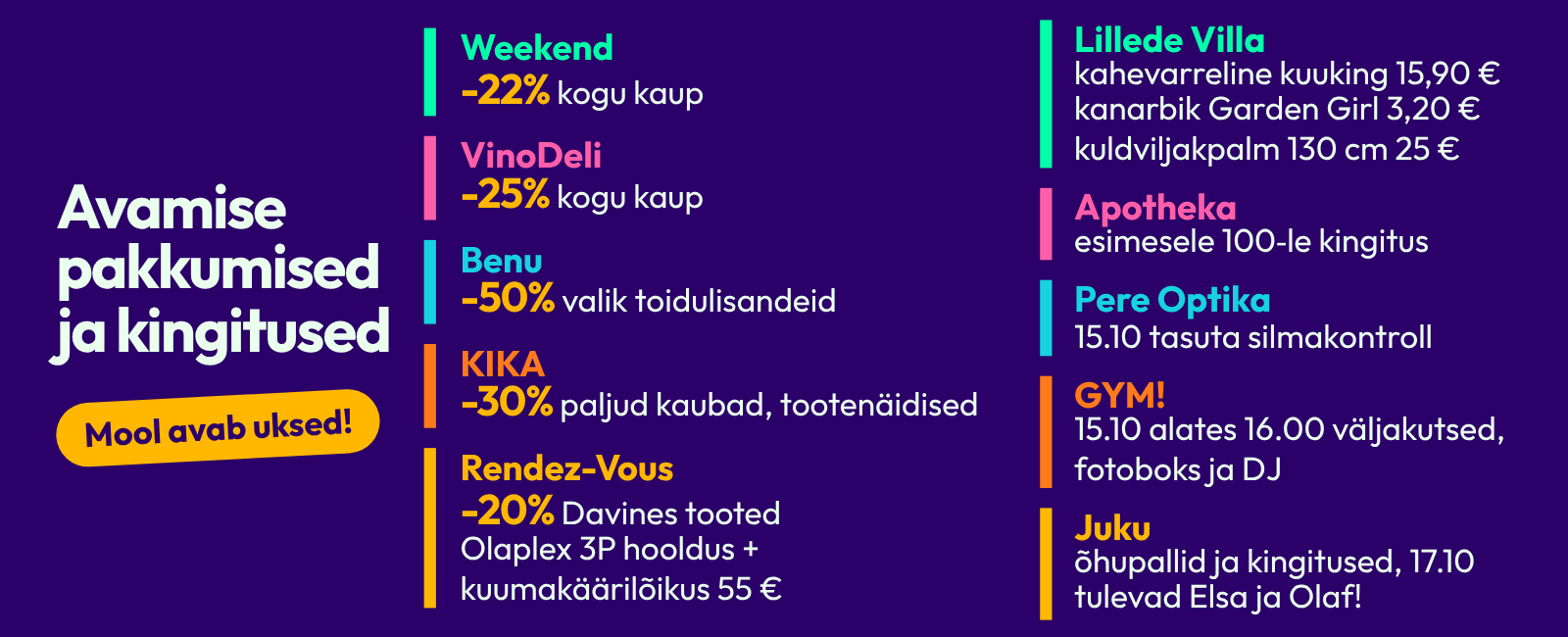 Mool-avamise-eripakkumised